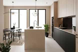 Cuisine contemporaine avec ilot